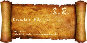 Krauter Róza névjegykártya